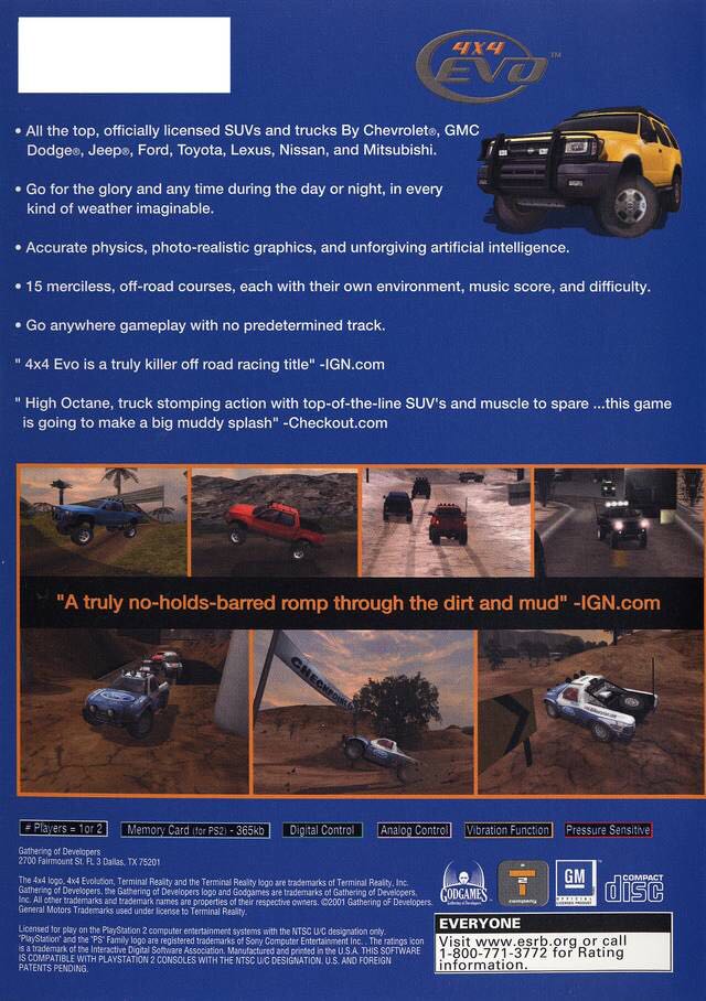 4X4 Evo - Sony PlayStation 2 (PS2) (Gathering Of Developers - 2) video game collectible - Main Image 2