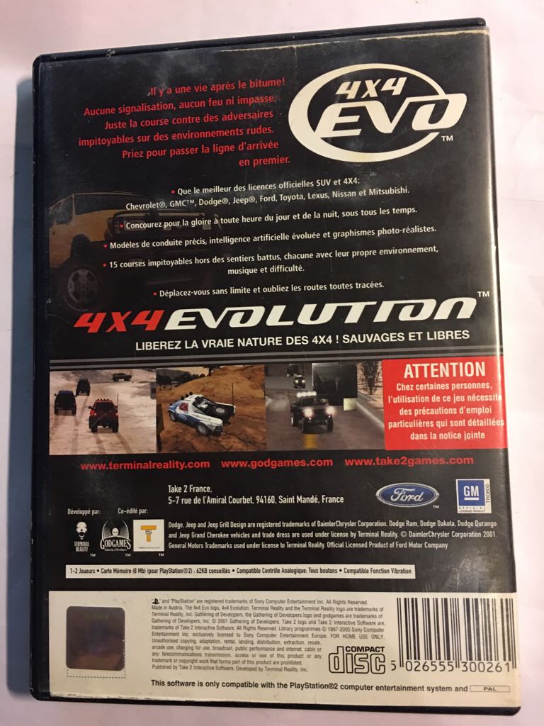 4X4 Evo - Sony PlayStation 2 (PS2) (Terminal Reality) video game collectible - Main Image 2