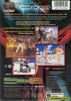 Dead or Alive: Ultimate - Microsoft Xbox (Tecmo - 2) video game collectible [Barcode 1894601034] - Main Image 2