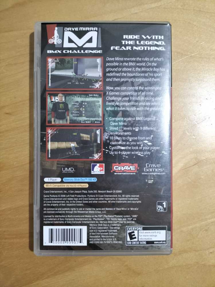 Dave Mirra BMX Challenge - Sony PlayStation Portable (PSP) (Crave Entertainment) video game collectible [Barcode 650008999075] - Main Image 2