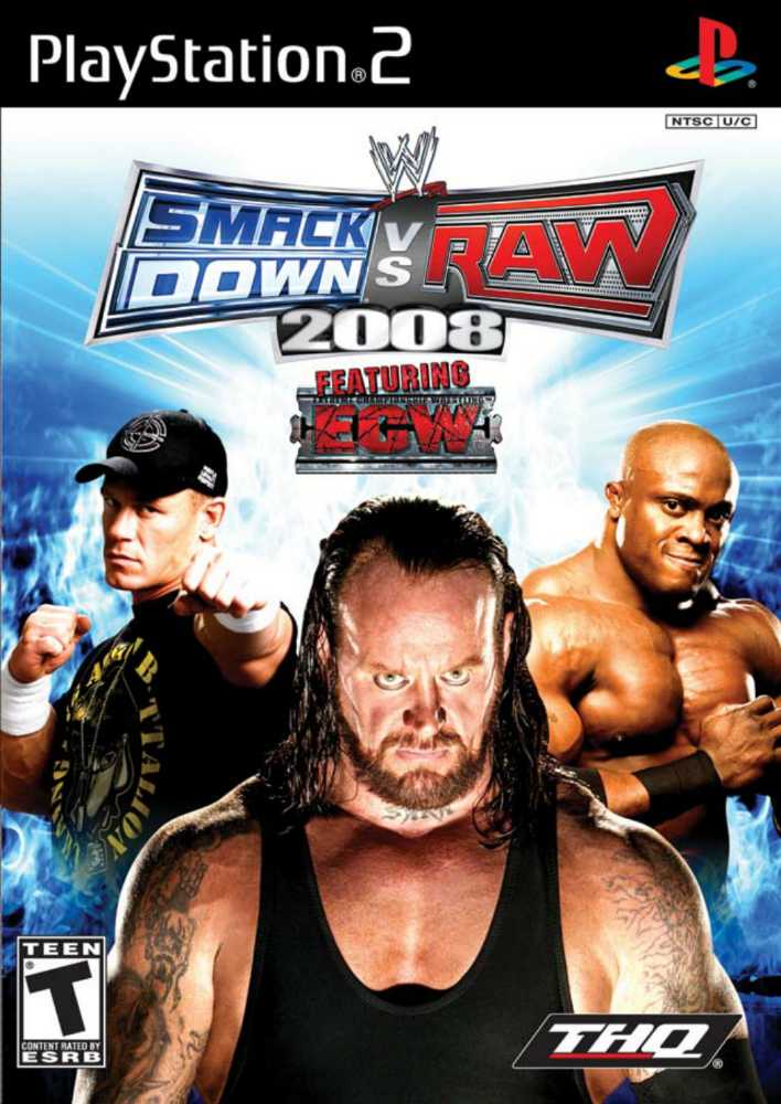 WWE Smackdown Vs Raw 2008 (Wii,Ps2&Ps3)(Disc Only) - Sony PlayStation 3 (PS3) (THQ - 4) video game collectible [Barcode 005209110037] - Main Image 2
