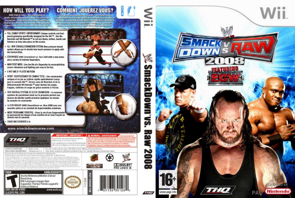 WWE Smackdown Vs Raw 2008 (Wii,Ps2&Ps3)(Disc Only) - Sony PlayStation 3 (PS3) (THQ - 4) video game collectible [Barcode 005209110037] - Main Image 3