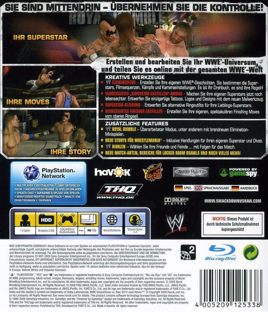 Smackdown Vs Raw 2010 - Sony PlayStation 3 (PS3) (THQ - 1-4) video game collectible - Main Image 2