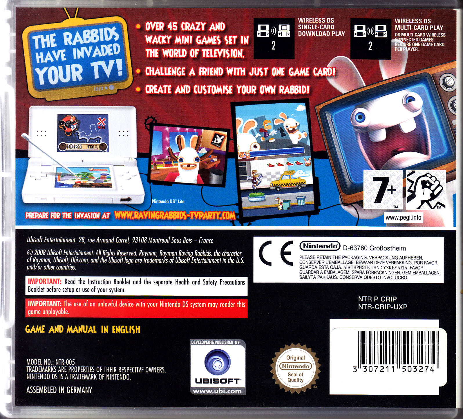 Rayman Raving Rabbids TV Party - Nintendo DS video game collectible [Barcode 3307211503359] - Main Image 2