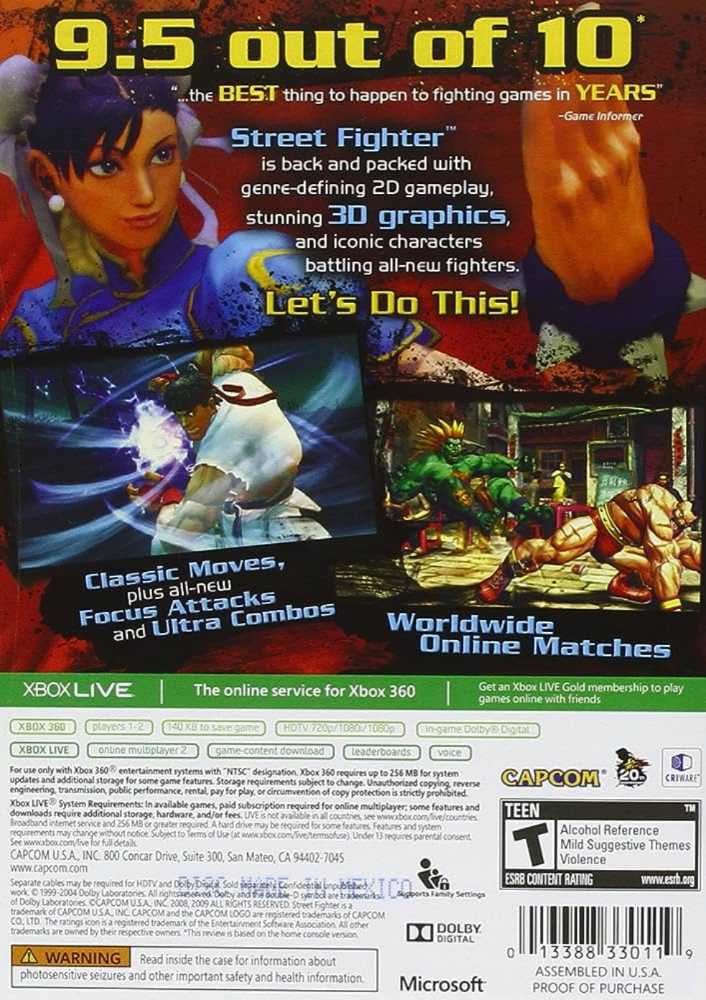 Super Street Fighter IV - Microsoft Xbox 360 (Capcom - 1-2) video game collectible [Barcode 0013388330232] - Main Image 2