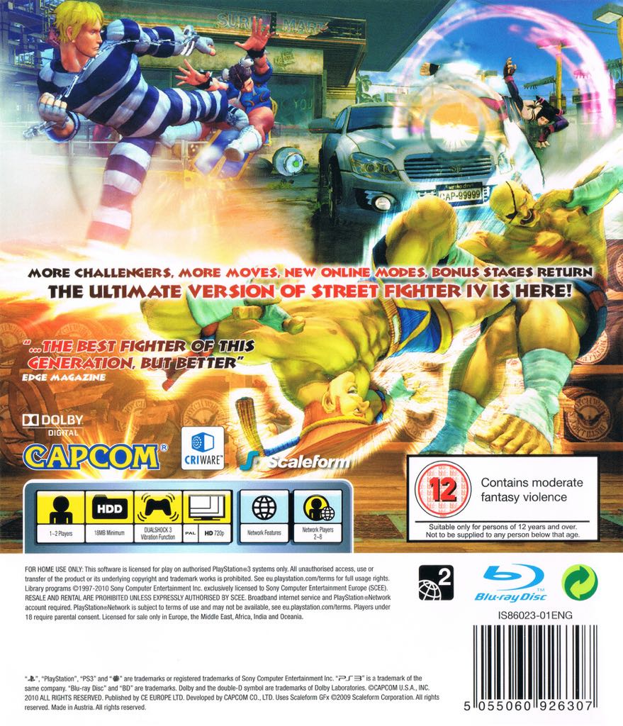 Super Street Fighter IV - Sony PlayStation 3 (PS3) (Capcom - 2) video game collectible [Barcode 5055060926345] - Main Image 2
