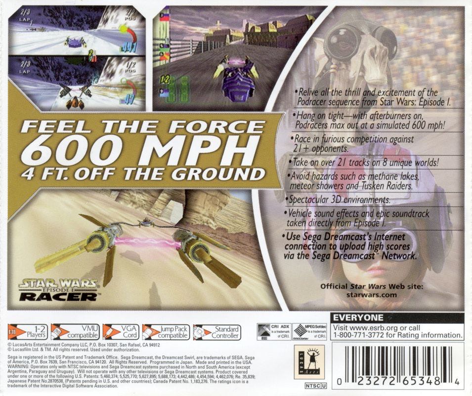 Star Wars Episode I: Racer - Sega Dreamcast (LucasArts - 2) video game collectible - Main Image 2
