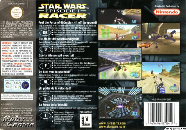 Star Wars Episode I: Racer - Nintendo 64 (N64) (LucasArts - 1-2) video game collectible - Main Image 2