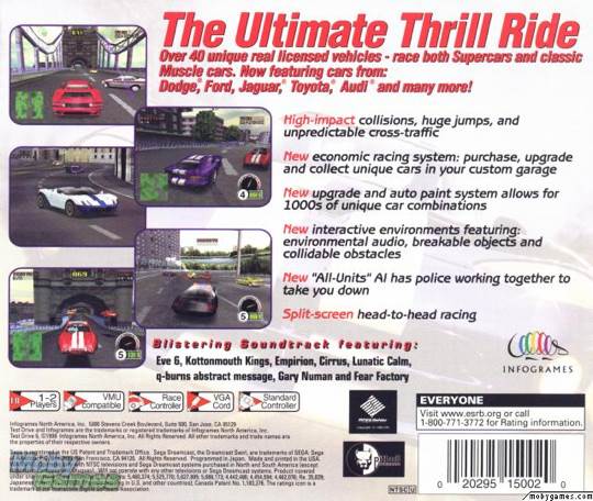 Test Drive 6 - Sega Dreamcast (Infogrames - 2) video game collectible [Barcode 020295150020] - Main Image 2