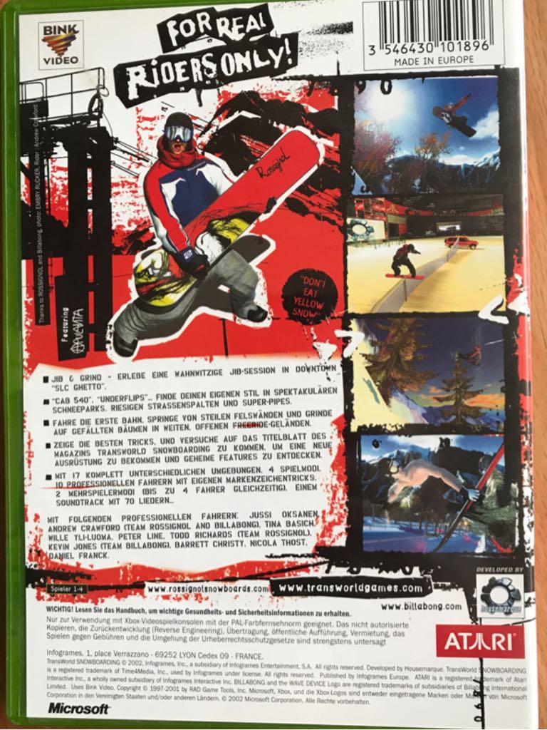 Transworld Snowboarding - Microsoft Xbox video game collectible [Barcode 3546430101896] - Main Image 2
