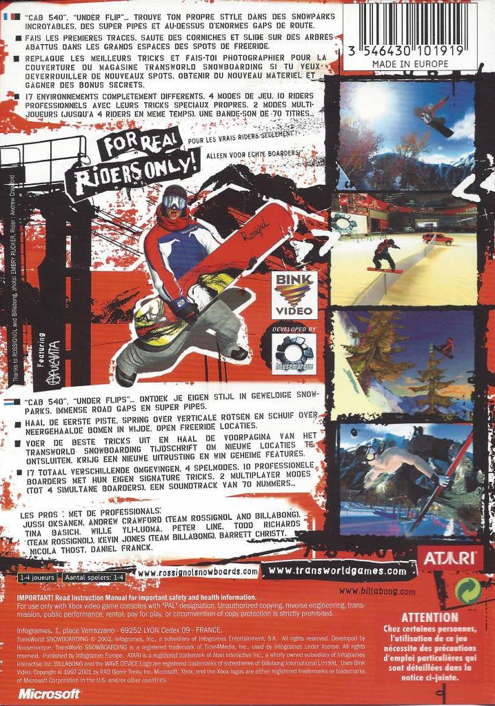 Transworld Snowboarding - Microsoft Xbox (Infogrames Europe - 1-4) video game collectible [Barcode 3546430101919] - Main Image 2