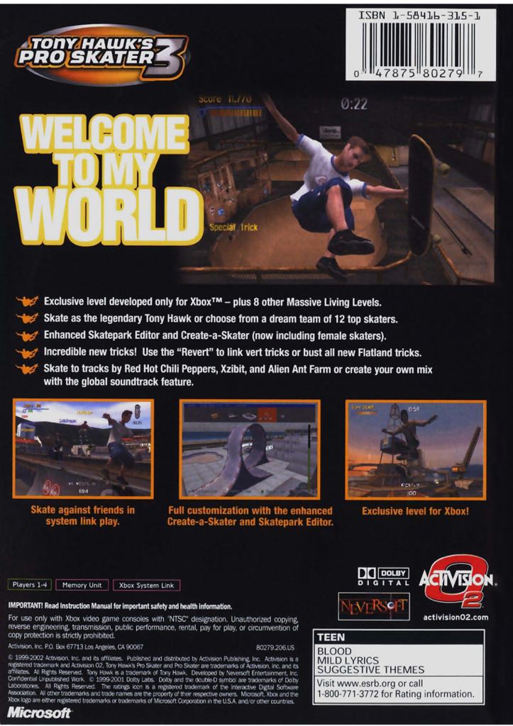 Tony Hawks Pro Skater 2x - Microsoft Xbox video game collectible - Main Image 2