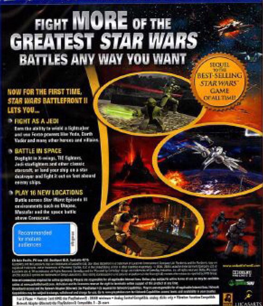 STAR WARS BATTLEFRONT 2 - Sony PlayStation 2 (PS2) (Lucas Arts - 4) video game collectible [Barcode 7073717384353] - Main Image 2