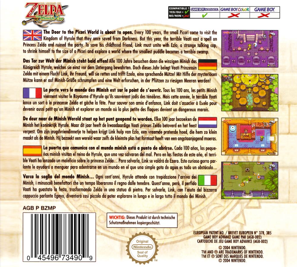 The Legend Of Zelda: The Minish Cap - Nintendo Game Boy Advance (GBA) video game collectible - Main Image 2