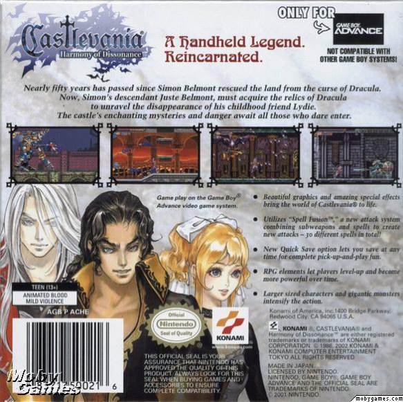 Castlevania: Harmony of Dissonance (Cart Only) - Nintendo Game Boy Advance (GBA) (Konami - 1) video game collectible [Barcode 083717500216] - Main Image 2
