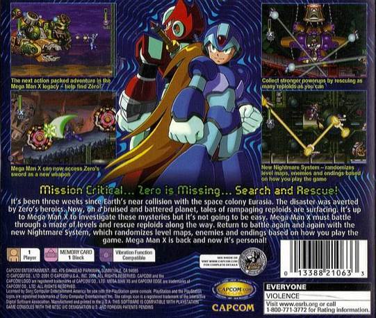 Mega Man X6 - Sony PlayStation (Capcom - 1) video game collectible [Barcode 013388210633] - Main Image 2