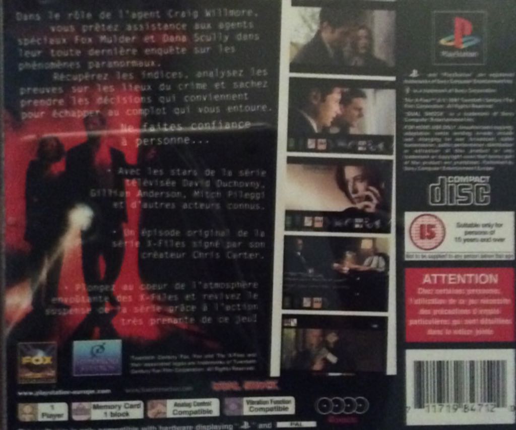 The X-Files - Sony PlayStation (Sony - 1) video game collectible [Barcode 711719847120] - Main Image 2