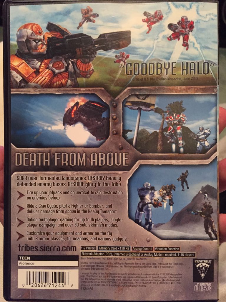 Tribes: Aerial Assault - Sony PlayStation 2 (PS2) (Sierra Entertainment - 16) video game collectible [Barcode 020626712446] - Main Image 2