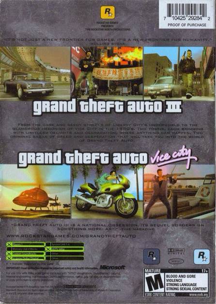 XBOX : Grand Theft Auto: Double Pack - Microsoft Xbox (Rockstar Games - 1 Players) video game collectible [Barcode 710425292842] - Main Image 2