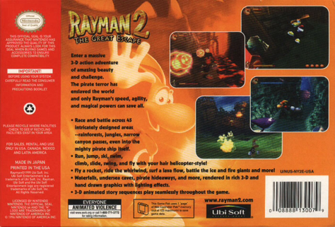 Rayman 2: The Great Escape - Nintendo 64 (N64) (Ubisoft - 1) video game collectible - Main Image 2
