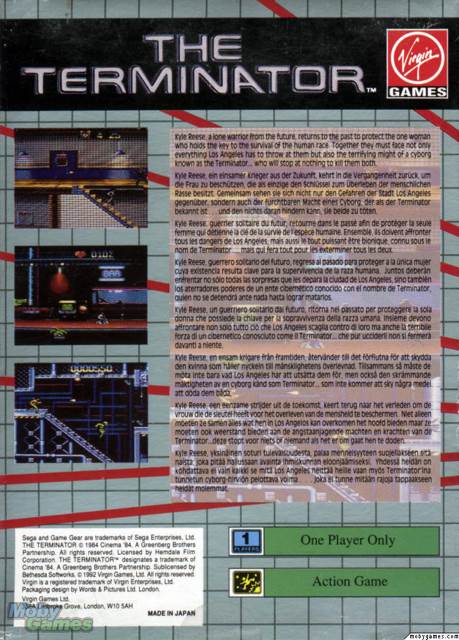 The Terminator - Sega Game Gear (Virgin Games - 1) video game collectible [Barcode 2235959464445] - Main Image 2