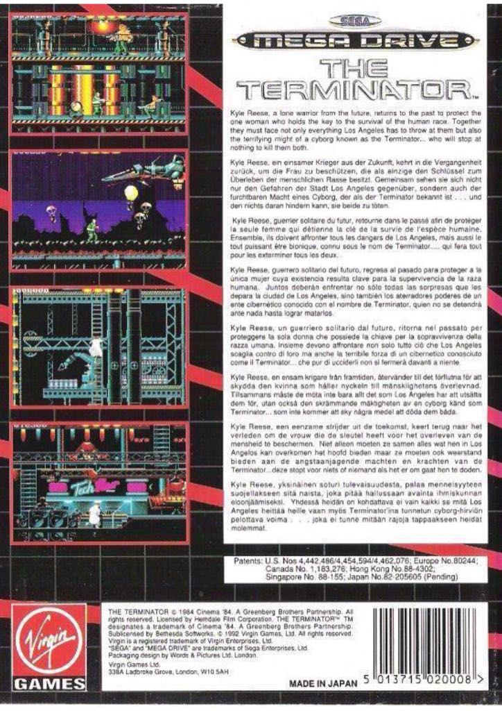 The Terminator - Sega Genesis (Mega Drive) (Virgin Games - 1) video game collectible [Barcode 5013715020008] - Main Image 2