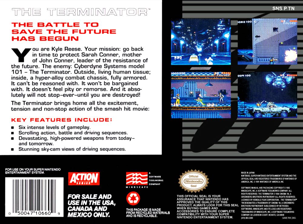 The Terminator - Nintendo Super Nintendo Entertainment System (SNES) video game collectible - Main Image 2