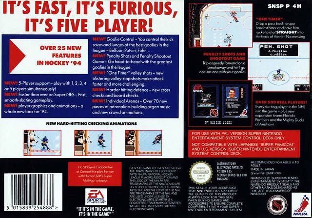 NHL 94 - Nintendo Super Nintendo Entertainment System (SNES) (2) video game collectible - Main Image 2