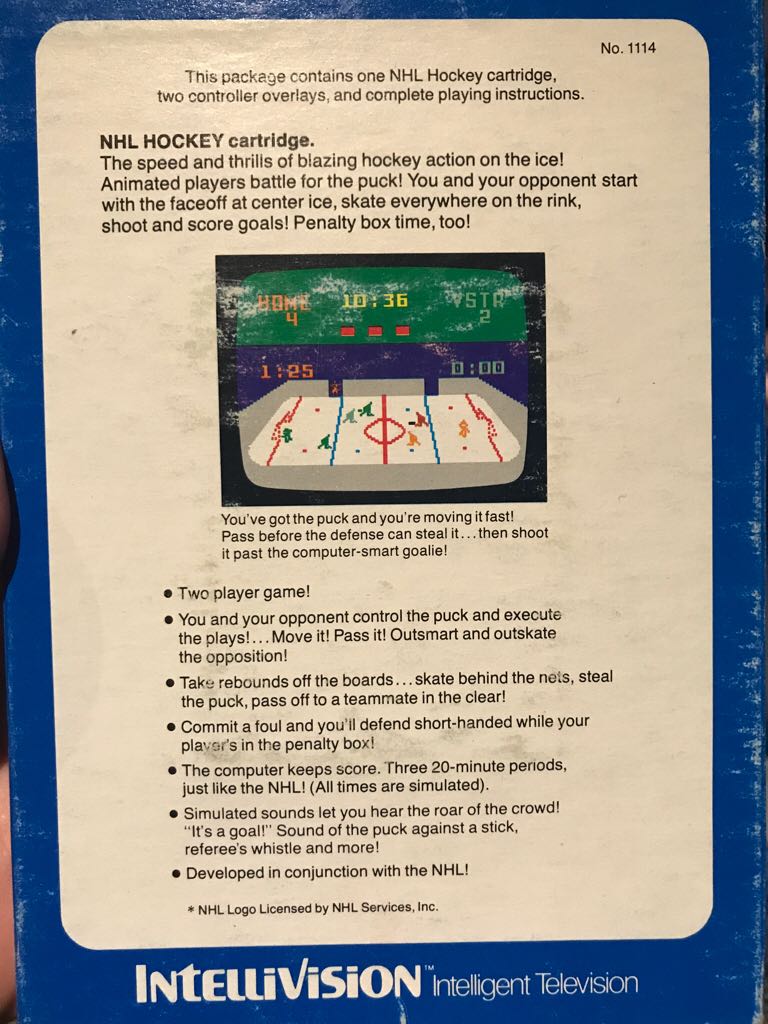 NHL Hockey - Intellivision (Mattel Electronics) video game collectible - Main Image 2