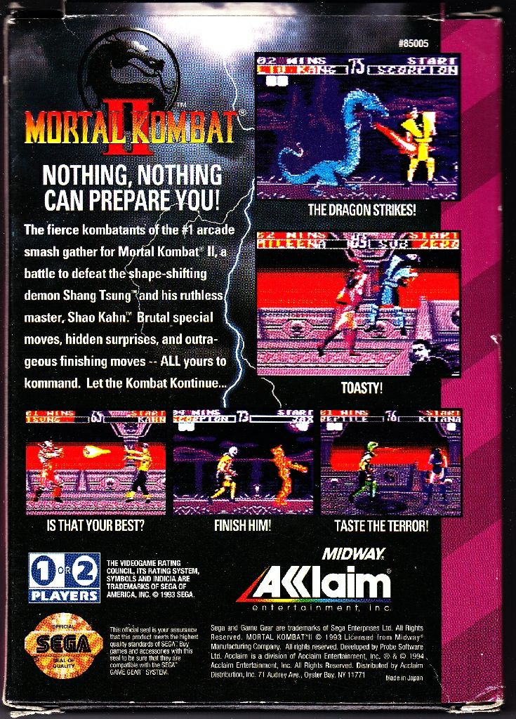 Mortal Kombat II - Sega Game Gear video game collectible - Main Image 2