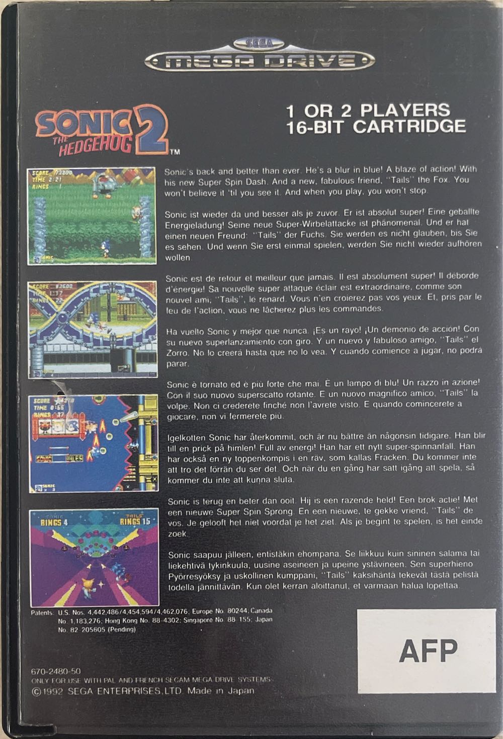 Sonic The Hedgehog 2 - Sega Mega Drive (Sega - 1-2) video game collectible [Barcode 914303610517] - Main Image 2