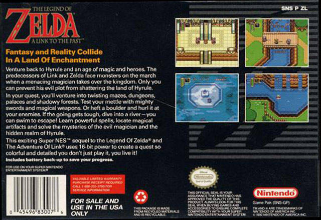 The Legend of Zelda: A Link to the Past - Nintendo Super Nintendo Entertainment System (SNES) (Nintendo - 1) video game collectible [Barcode 4549683007] - Main Image 2