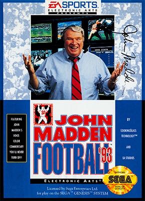 John Madden Football 93 - Sega Genesis (Mega Drive) video game collectible - Main Image 1