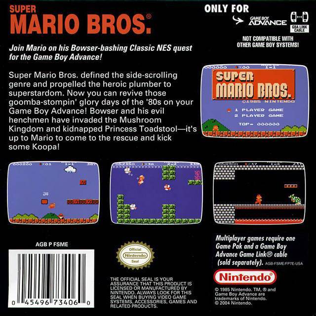 Game Boy Super Mario Bros. - Nintendo Game Boy Advance (GBA) (Nintendo - 2) video game collectible [Barcode 045496734060] - Main Image 2