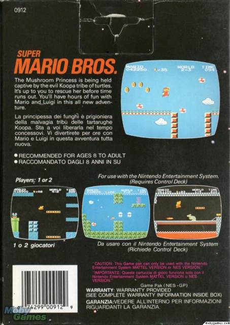 Super Mario Bros. 1 - Nintendo Entertainment System (NES) (Nintendo - 2) video game collectible - Main Image 2