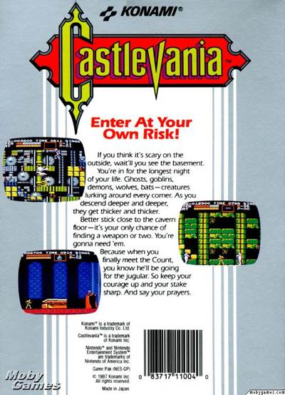 Castlevania (Cary Only) - Nintendo Entertainment System (NES) (Konami - 1) video game collectible [Barcode 083717110040] - Main Image 2