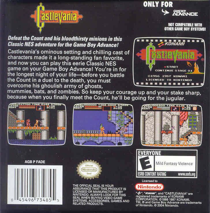 Castlevania - Nintendo Game Boy Advance (GBA) (Konami - 1) video game collectible - Main Image 2