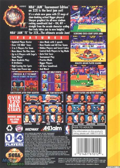 NBA Jam: Tournament Edition - Sega 32X video game collectible - Main Image 2