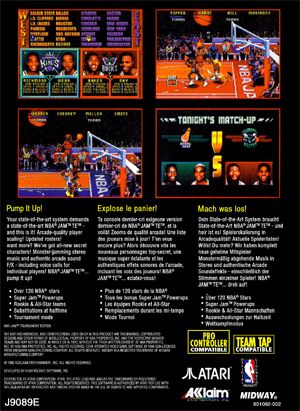 NBA Jam: Tournament Edition - Atari Jaguar (Acclaim Enternainment - 2) video game collectible - Main Image 2