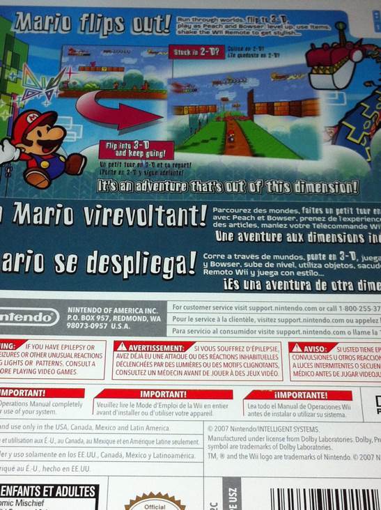 Paper Mario - Nintendo Wii video game collectible - Main Image 2