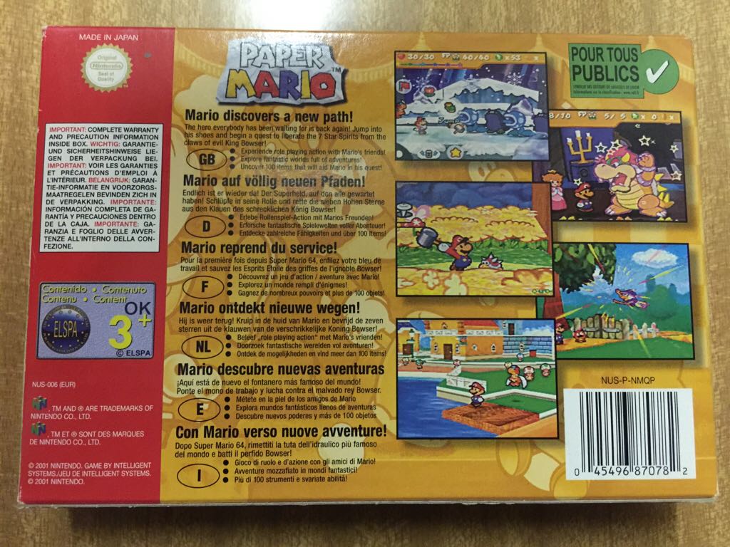 Paper Mario - Nintendo 64 (N64) video game collectible - Main Image 2