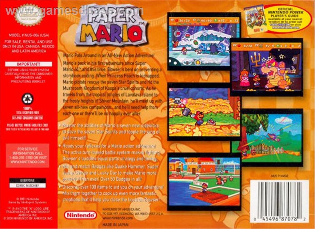 Paper Mario - Nintendo 64 (N64) video game collectible - Main Image 2