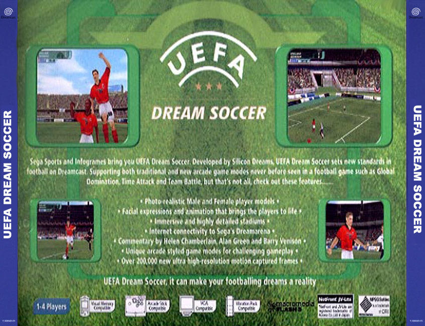 UEFA Dream Soccer - Sega Dreamcast (Infogrames - 4) video game collectible [Barcode 5060004760794] - Main Image 2