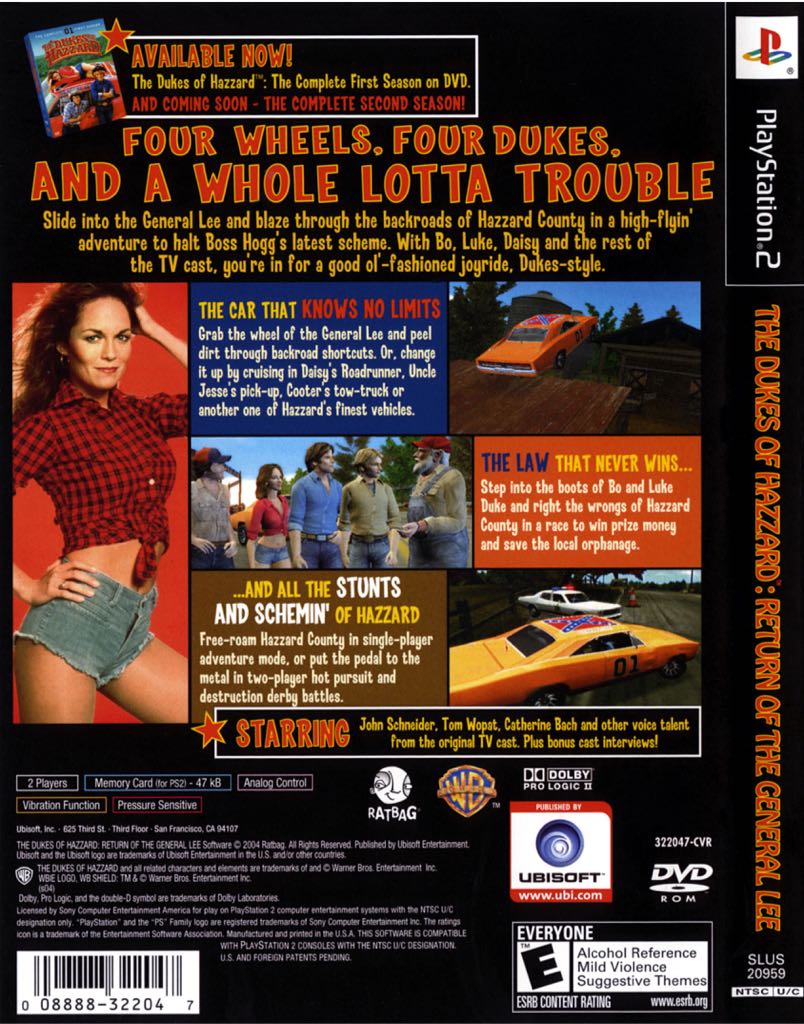The Dukes of Hazzard: Return of the General Lee - Sony PlayStation 2 (PS2) (Ratbag - 1) video game collectible [Barcode 3307210161925] - Main Image 2