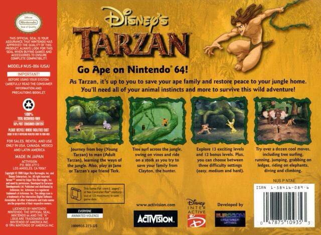 Tarzan  - Nintendo Game Boy Advance (GBA) (Activision - 1) video game collectible - Main Image 2