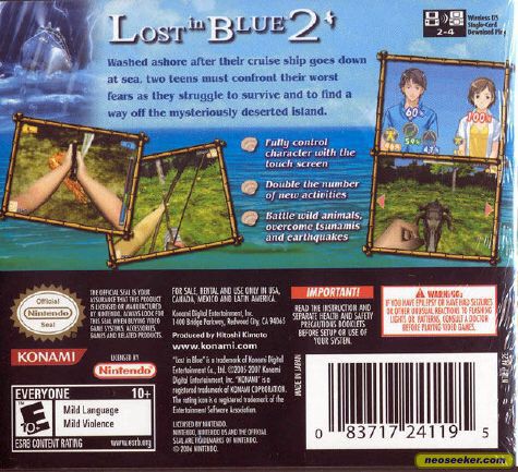 Lost In Blue 2 - Nintendo DS (Konami - 1) video game collectible [Barcode 4988602129601] - Main Image 2