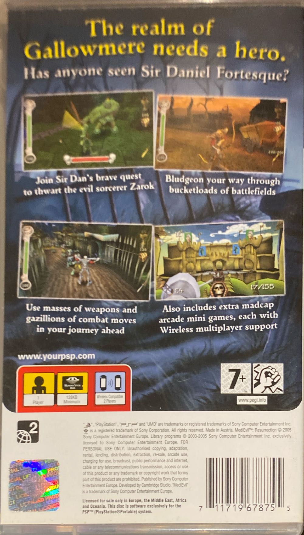 Medievil Resurection - Sony PlayStation Portable (PSP) (Sony Computer Entretainment - 1) video game collectible [Barcode 711719678755] - Main Image 2