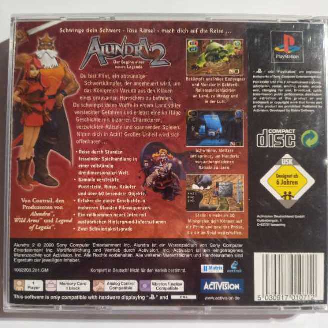 Alundra 2 - Sony PlayStation (Activision Publishing, Inc) video game collectible [Barcode 5030917010712] - Main Image 2