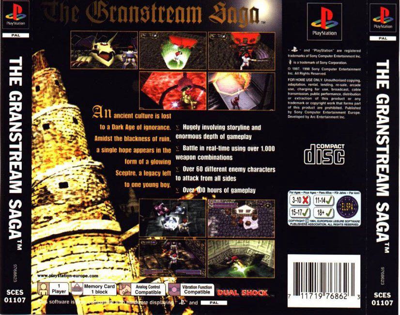 Granstream Saga, The - Sony PlayStation (THQ Inc. - 1) video game collectible [Barcode 711719768623] - Main Image 2