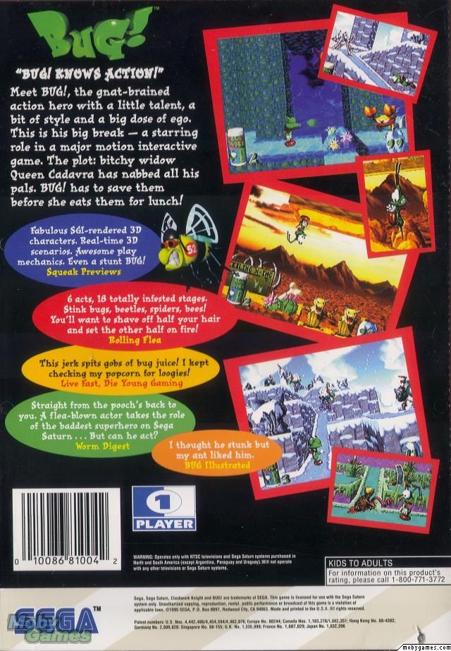 Bug! - Sega Saturn (Sega - 1) video game collectible [Barcode 010086810042] - Main Image 2